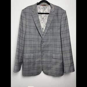 Luciano Carrelli Couture Super 150's Wool Sports Blazer Checkered Pattern 46L